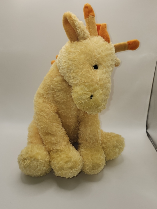 Russ Other - Vintage Russ Berrie Georgie Giraffe Plush Baby Rattle Toy Yellow Waffle Fur 12"